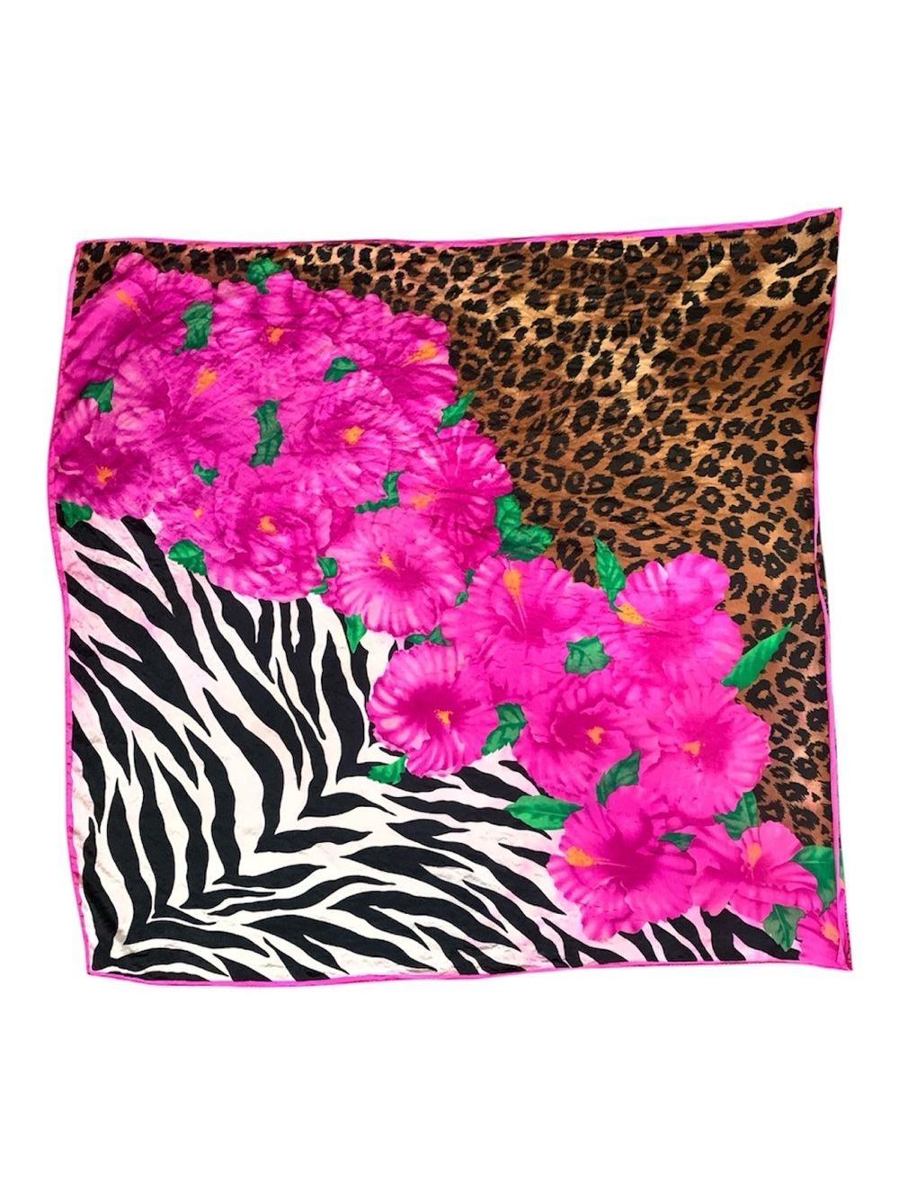 Oscar de la Renta square 100% silk scarf vintage